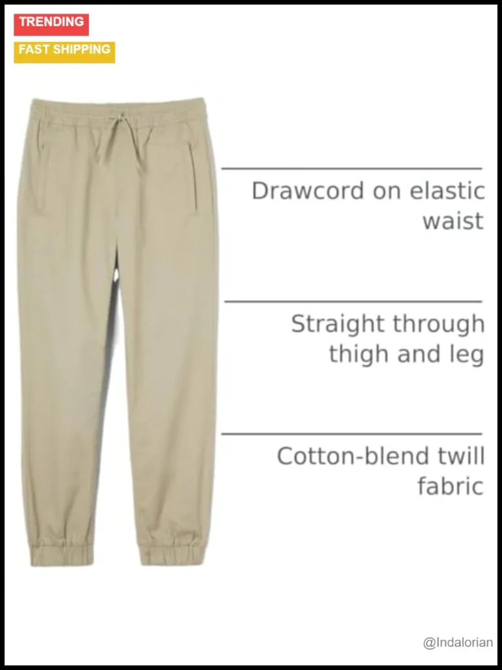 Boys Zip Pocket Jogger Pants - Stretch Cotton Blend Drawstring